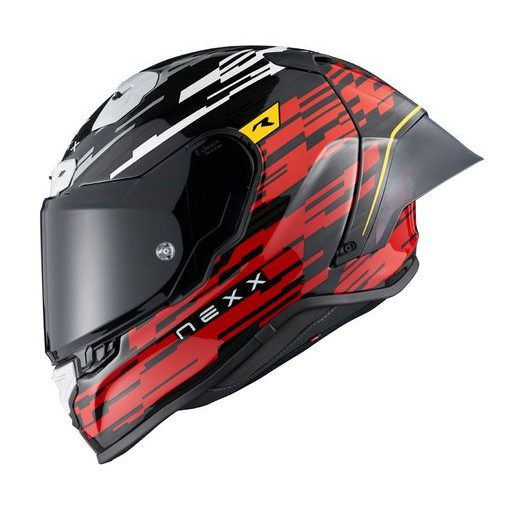 ĶIVERE NEXX HELMET X.R3R GLITCH RACER CARBON (SARKANS, BALTS)