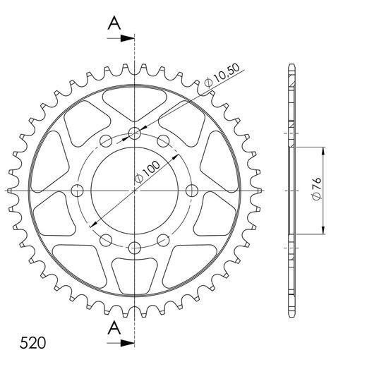 ĶĒDES KOMPLEKTS D.I.D CHAIN - SUDRABA CHAIN 520 VX, X-RING (X, NX, QX, XS), CHK FRONT SPROCKET SUPERSPROX, CHK REAR SPROCKET SUPERSPROX PRIEKŠ SUZUKI VL 250 INTRUDER 2000-2004