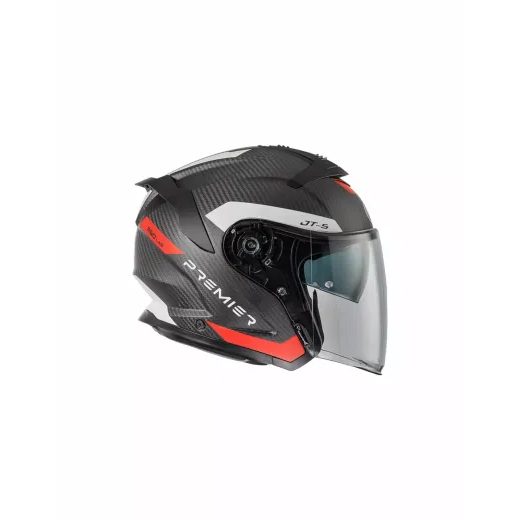 ĶIVERE JT5 CARBON MA HELMET (MELNS, SARKANS, KARBONS)
