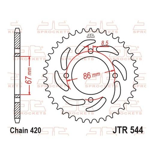 AIZMUGURĒJAIS ZOBRATS JT JTR 544-40 40T, 420