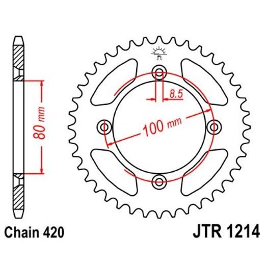 AIZMUGURĒJAIS ZOBRATS JT JTR 1214-38 38T, 420