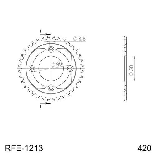 AIZMUGURĒJAIS ZOBRATS SUPERSPROX RFE-1213:36-BLK MELNS/PELĒKS 36T, 420