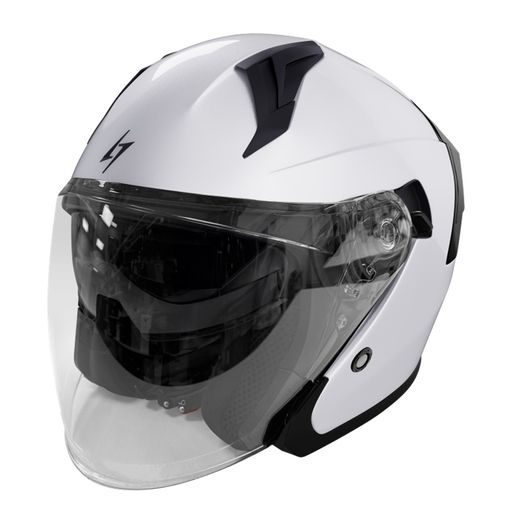 OPEN FACE HELMET STORMER RUN WHITE PEARLY L