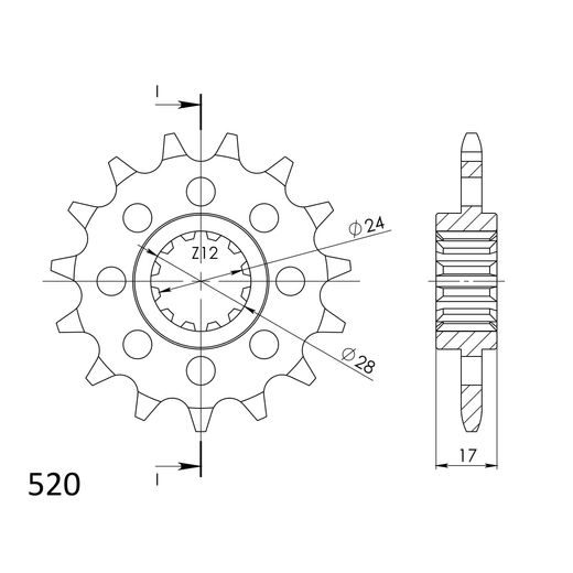 PRIEKŠĒJAIS ZOBRATS SUPERSPROX CST-1295:16 16T, 520