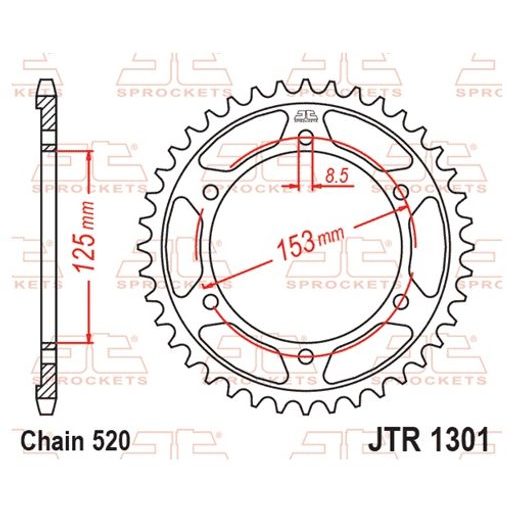 AIZMUGURĒJAIS ZOBRATS JT JTR 1301-40 40T