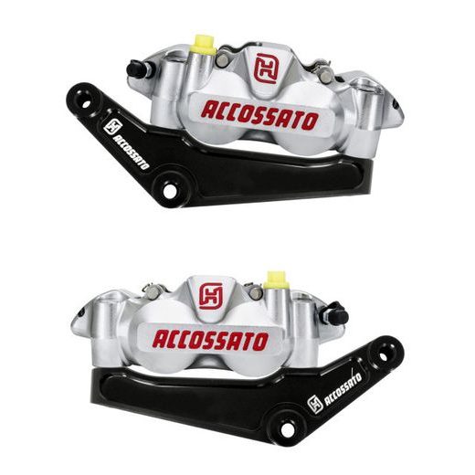PAIR OF FRONT RADIAL BRAKE CALIPERS + BRAKET ACCOSSATO KITA28 PRIEKŠ HARLEY DAVIDSON
