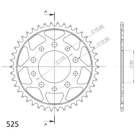 AIZMUGURĒJAIS ZOBRATS SUPERSPROX RFE-1332:42-BLK MELNS/PELĒKS 42T, 525