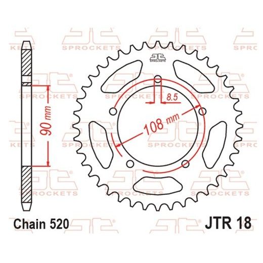AIZMUGURĒJAIS ZOBRATS JT JTR 18-43 43T, 520