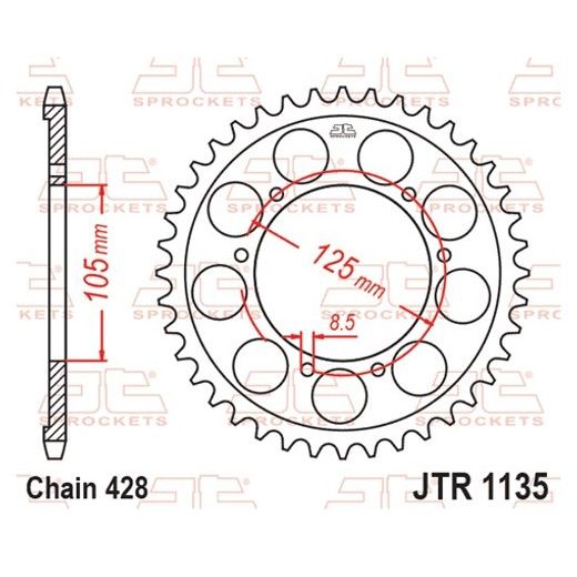 AIZMUGURĒJAIS ZOBRATS JT JTR 1135-62 62T, 428