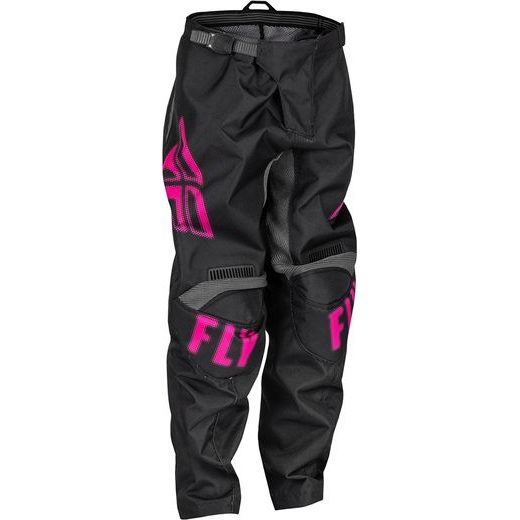 BIKSES FLY MX-PANTS F-16 YOUTH (MELNS, ROZĀ)