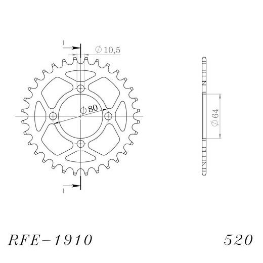 AIZMUGURĒJAIS ZOBRATS SUPERSPROX RFE-1910:32-BLK MELNS/PELĒKS 32T, 520
