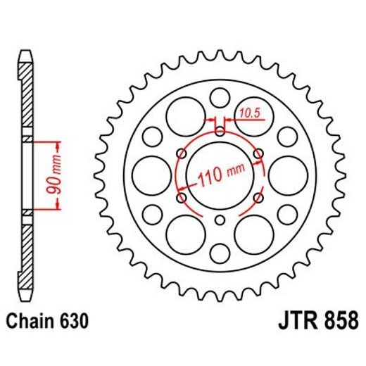 AIZMUGURĒJAIS ZOBRATS JT JTR 858-35 35T, 630