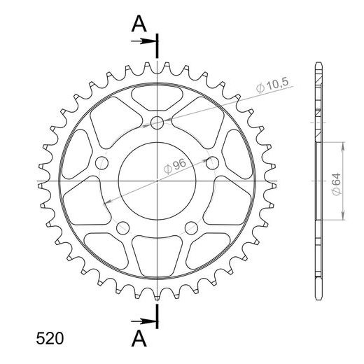 ĶĒDES KOMPLEKTS D.I.D CHAIN - SUDRABA CHAIN 520 VX, X-RING (X, NX, QX, XS), CHK FRONT SPROCKET SUPERSPROX, CHK REAR SPROCKET SUPERSPROX PRIEKŠ HONDA CBF 250 2004-2006