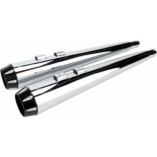 IZPŪTĒJS MUFFLERS 4" MEGAPHONE LOUD | FLT 95-16 - CHROME/BLACK FOR HARLEY DAVIDSON FLHR 1340