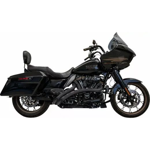 IZPLŪDES SISTĒMA EXHAUST SWEEPER BLACK W/SLOTTED SHEILDS M8 TOURING 16-23 FOR HARLEY DAVIDSON FLHRXS 1868 ABS