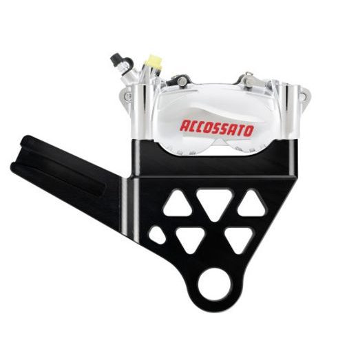 RADIAL BRAKE CALIPER KIT REAR + BRAKE FLANGE ACCOSSATO KITA32 FOR HARLEY DAVIDSON SOFTAIL