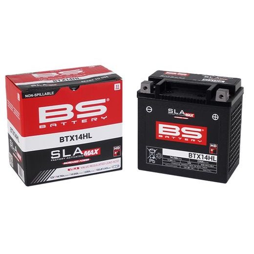 RŪPNIECISKI AKTIVIZĒTS AKUMULATORS BS-BATTERY BTX14HL (FA) (YTX14HL (FA)) SLA MAX