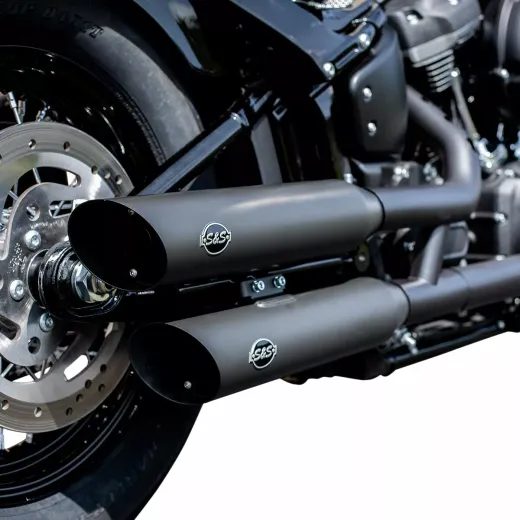 IZPŪTĒJS MUFFLER S/C BLK RACE FLFB FOR HARLEY DAVIDSON FLFB 1750 ABS