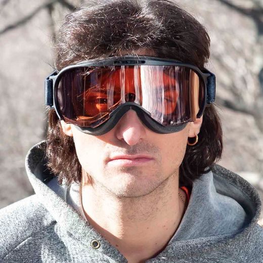 GOGGLES ARIETE WABI 14980-ONNO ORANGE LENS MELNS/ORANŽS