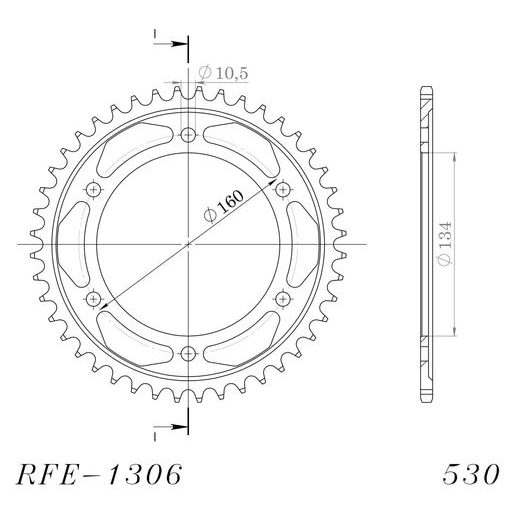 AIZMUGURĒJAIS ZOBRATS SUPERSPROX RFE-1306:44-BLK MELNS/PELĒKS 44T, 530