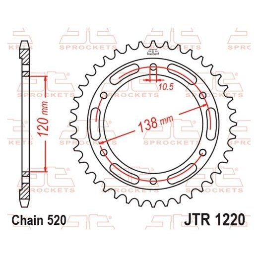 AIZMUGURĒJAIS ZOBRATS JT JTR 1220-36 36T, 520