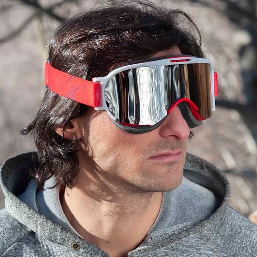 GOGGLES ARIETE WABI 14980-SRBR SILVER MIRROR LENS RED/RED