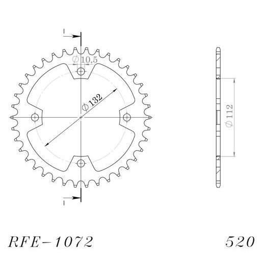 AIZMUGURĒJAIS ZOBRATS SUPERSPROX RFE-1072:38-BLK MELNS/PELĒKS 38T, 520