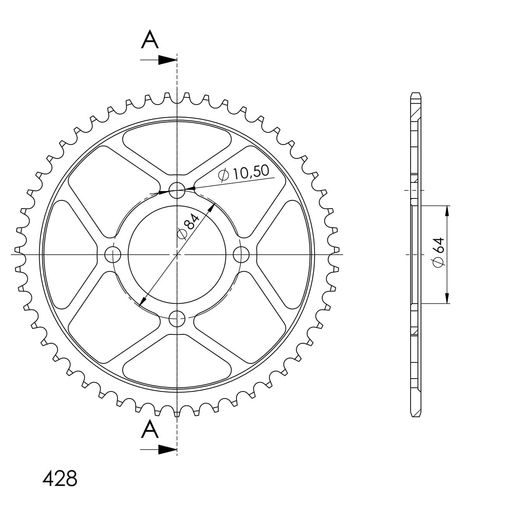 ĶĒDES KOMPLEKTS EK -, ZELTA CHAIN 428 SRX, X-RING (X, NX, QX, XS), CHK FRONT SPROCKET SUPERSPROX, CHK REAR SPROCKET SUPERSPROX PRIEKŠ SUZUKI RV 125 VAN VAN 2003-2006