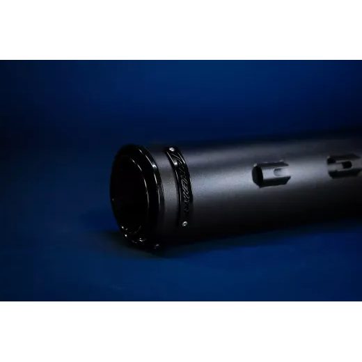 KREISAIS, LABAIS MUFFLER HP45 MIDNIGHT - FLT 17-UP - BLACK FOR HARLEY DAVIDSON FLH 1868 ABS (MELNS NĒRUSĒJOŠAIS TĒRAUDS)