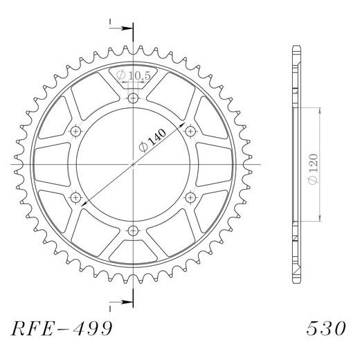 AIZMUGURĒJAIS ZOBRATS SUPERSPROX RFE-499:48-BLK MELNS/PELĒKS 48T, 530