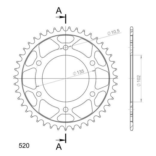AIZMUGURĒJAIS ZOBRATS SUPERSPROX RFE-401:43-BLK MELNS/PELĒKS 43T, 520