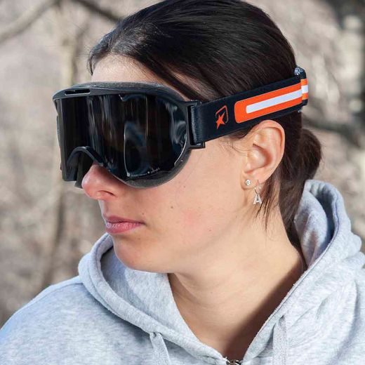 GOGGLES ARIETE WABI 14980-FNNO SMOKED LENS MELNS/ORANŽS