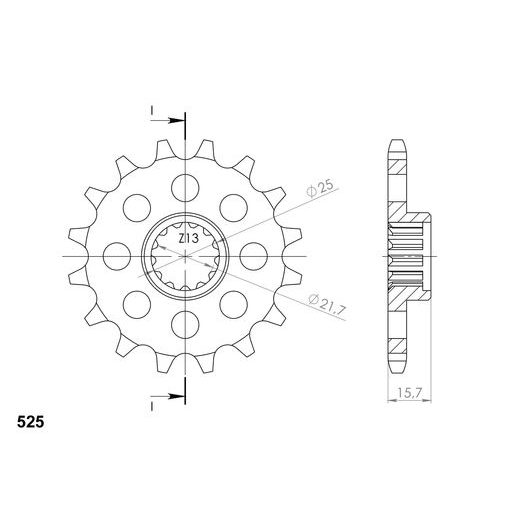 PRIEKŠĒJAIS ZOBRATS SUPERSPROX CST-1535:15 15T, 525
