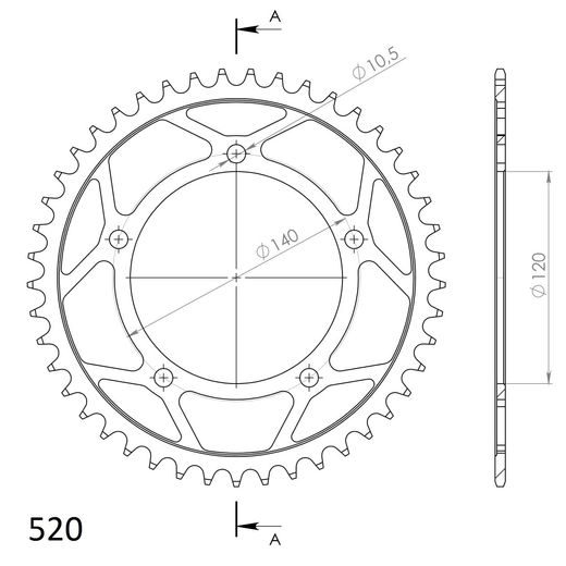 AIZMUGURĒJAIS ZOBRATS SUPERSPROX RFE-1793:45-BLK MELNS/PELĒKS 45T, 520