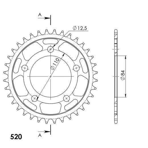 AIZMUGURĒJAIS ZOBRATS SUPERSPROX RFE-1225:36-BLK MELNS/PELĒKS 36T, 520