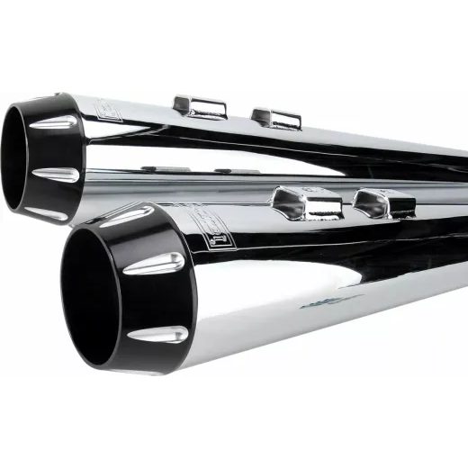 IZPŪTĒJS MUFFLERS 4" MEGAPHONE LOUD | FLT 95-16 - CHROME/BLACK FOR HARLEY DAVIDSON FLHR 1340