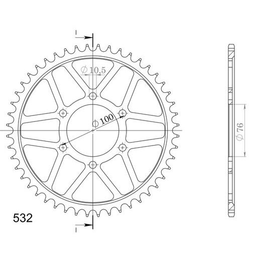 AIZMUGURĒJAIS ZOBRATS SUPERSPROX RFE-827:48-BLK MELNS/PELĒKS 48T, 532