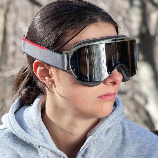 GOGGLES ARIETE WABI 14980-FNVR SMOKED LENS GREEN OLIVE/RED