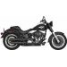 IZPŪTĒJS MUFFLERS 3" TWIN SLASH BLACK FATBOY DEUCE FOR HARLEY DAVIDSON FLSTF 1584