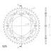 REAR SPROCKET SUPERSPROX STEALTH RST-899:45-GLD ZELTA 45T, 525