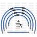 STANDARD PRIEKŠĒJO BREMŽU ŠĻŪTEŅU KOMPLEKTS VENHILL POWERHOSEPLUS YAM-11001FB-SB (5 ŠĻAUKAS KOMPLEKTĀ) SOLID BLUE HOSES, BLACK FITTINGS
