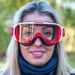 GOGGLES ARIETE WABI 14980-RBR CAURSPĪDĪGS STIKLS WHITE /RED