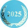 Emblem blau metallisch EM03, 5cm | Individueller Aufdruck