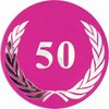 Emblem rosa metallisch EM04, 5cm | Individueller Aufdruck