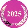 Emblem rosa metallisch EM04, 5cm | Individueller Aufdruck