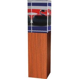 Glastrophäe -Holz-Glas kombination CR4021M13 | Curling