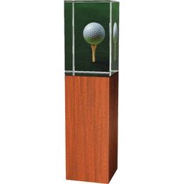 Golftrophäe -Holz-Glas kombination CRG4021M3