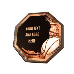Dřevěná plaketa HEXM03 | Basketball