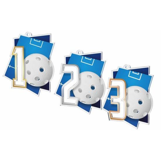 Akrylátová medaile MDAF0017M14 | Florbal