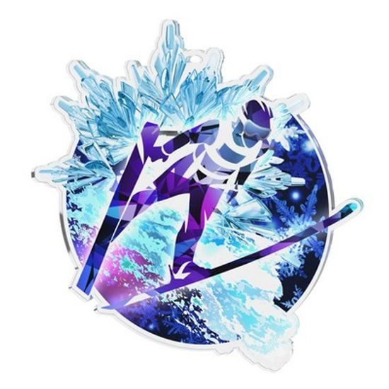 Akrylátová medaile MDAS0080M04 | Skoky na lyžiach